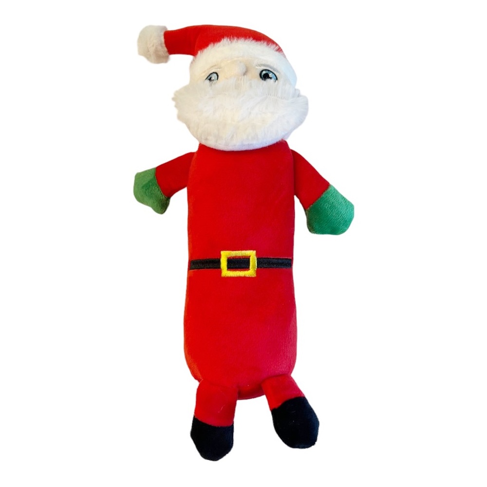 Santa Paws Christmas Holiday Plush Squeaky Dog Toy